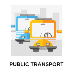 Public transport icon vector sign and symbol isolated on white background, Public transport logo concept