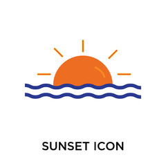 sunset icons isolated on white background. Modern and editable sunset icon. Simple icon vector illustration.