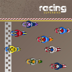 Vector superbikes with  inscription