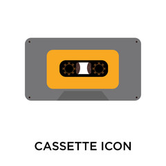 cassette icon isolated on white background. Simple and editable cassette icons. Modern icon vector illustration.