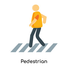 pedestrian icon isolated on white background. Simple and editable pedestrian icons. Modern icon vector illustration.