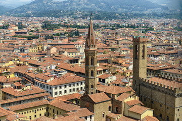 Fototapeta na wymiar Beautiful view of Florence from Palazzo Vecchio in Florence, Italy
