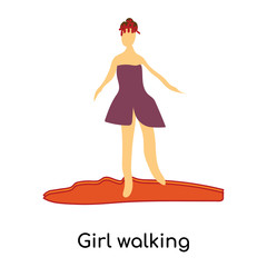 girl walking icon isolated on white background. Simple and editable girl walking icons. Modern icon vector illustration.