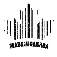 Штамп сделано в Канаде в виде штрих кода. Оригинальная векторная иллюстрация.