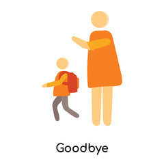 goodbye icon isolated on white background. Simple and editable goodbye icons. Modern icon vector illustration.
