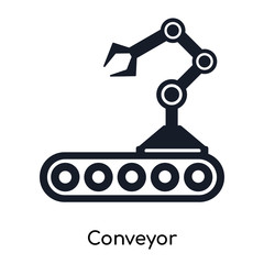 conveyor icons isolated on white background. Modern and editable conveyor icon. Simple icon vector illustration.