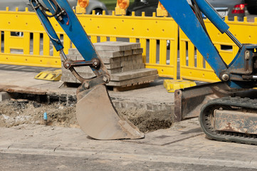 Die Schaufel - Tiefl&ouml;ffel - von einem Minibagger - Raupenbagger