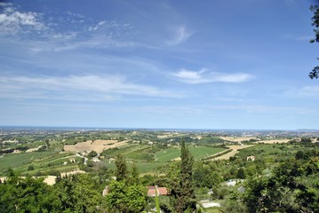 Fototapeta na wymiar a view of italian countryside in Romagna