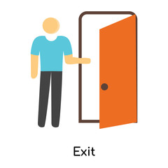 exit icon isolated on white background. Simple and editable exit icons. Modern icon vector illustration.