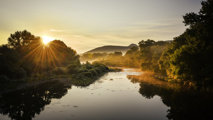 Sunrise over River Chassezac in the Ardeche, France