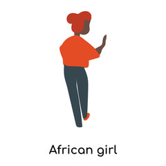 african girl standing icon isolated on white background. Simple and editable african girl standing icons. Modern icon vector illustration.