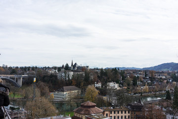 Obraz premium city view of bern capital of switzerland in winter
