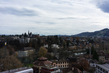 Obraz premium city view of bern capital of switzerland in winter