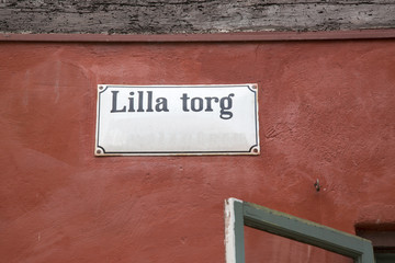 Lilla Torg Square Street Sign, Malmo