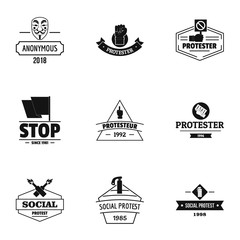 Naklejka premium Stop way logo set. Simple set of 9 stop way vector logo for web isolated on white background