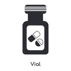 vial icon isolated on white background. Simple and editable vial icons. Modern icon vector illustration.