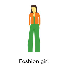 fashion girl standing icon isolated on white background. Simple and editable fashion girl standing icons. Modern icon vector illustration.