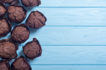 Sweet dessert chocolate muffins or cupcake