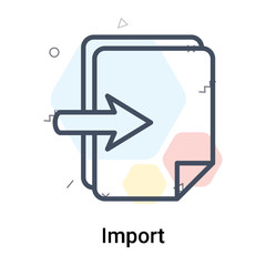 Import icon vector sign and symbol isolated on white background, Import logo concept