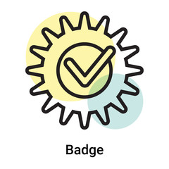 Badge icon vector sign and symbol isolated on white background, Badge logo concept