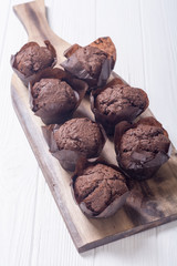 Sweet dessert chocolate muffins or cupcake