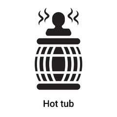 Hot tub icon vector sign and symbol isolated on white background, Hot tub logo concept