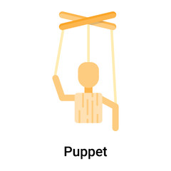 Puppet icon vector sign and symbol isolated on white background, Puppet logo concept