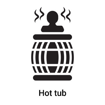 Hot Tub Icon Vector Sign And Symbol Isolated On White Background, Hot Tub Logo Concept