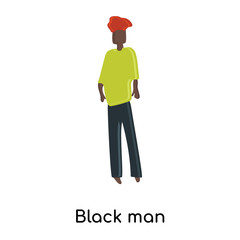 black man icon isolated on white background. Simple and editable black man icons. Modern icon vector illustration.