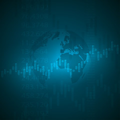 Economic graph with diagrams on the stock market. Abstract vector background for business and financial concepts and reports.