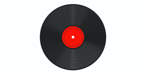 Vinyl record LP isolated, cutout on white background. 3d illustration
