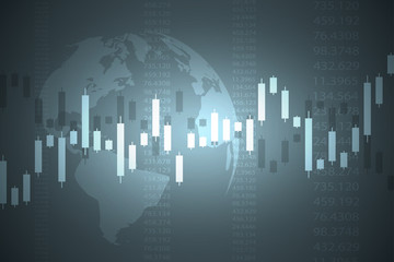 Business candle stick graph chart of stock market investment trading. Trend of graph. Vector illustration
