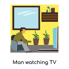 man watching tv icon isolated on white background. Simple and editable man watching tv icons. Modern icon vector illustration.