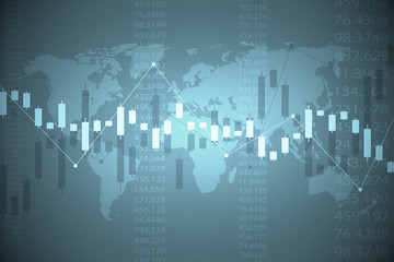 Fototapeta premium Business candle stick graph chart of stock market investment trading. Trend of graph. Vector illustration
