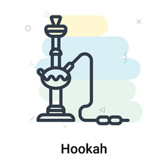 Hookah icon vector sign and symbol isolated on white background, Hookah logo concept