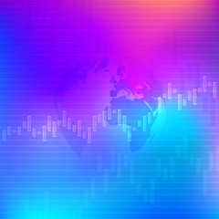 Business candle stick graph chart of stock market investment trading. Trend of graph. Vector illustration