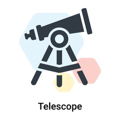 Telescope icon vector sign and symbol isolated on white background, Telescope logo concept
