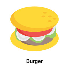 Burger icon vector sign and symbol isolated on white background, Burger logo concept