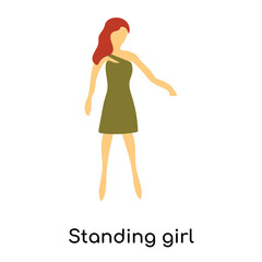 standing girl icon isolated on white background. Simple and editable standing girl icons. Modern icon vector illustration.