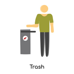 trash icon isolated on white background. Simple and editable trash icons. Modern icon vector illustration.