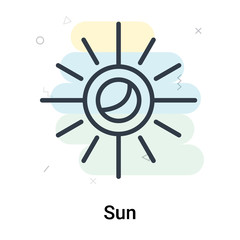 Sun icon vector sign and symbol isolated on white background, Sun logo concept