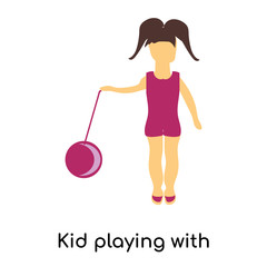 kid playing with ball icon isolated on white background. Simple and editable kid playing with ball icons. Modern icon vector illustration.