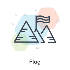 Flag icon vector sign and symbol isolated on white background, Flag logo concept