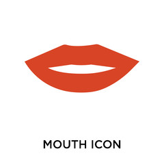 Mouth icon vector sign and symbol isolated on white background, Mouth logo concept