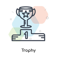 Trophy icon vector sign and symbol isolated on white background, Trophy logo concept