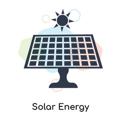 Solar Energy icon vector sign and symbol isolated on white background, Solar Energy logo concept