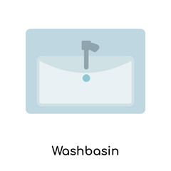 Washbasin icon vector sign and symbol isolated on white background, Washbasin logo concept