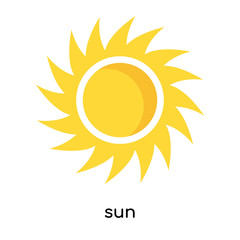 sun icon vector sign and symbol isolated on white background, sun logo concept