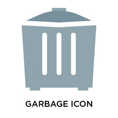 Garbage icon vector sign and symbol isolated on white background, Garbage logo concept