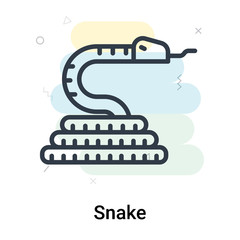 Snake icon vector sign and symbol isolated on white background, Snake logo concept